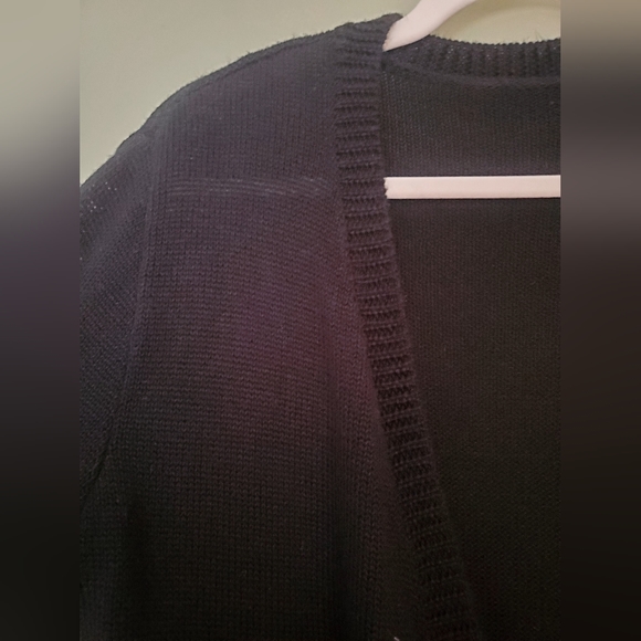 Black surplice faux wrap sweater - Picture 3 of 4